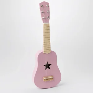 Chitarra giocattolo in legno rosa chiaro