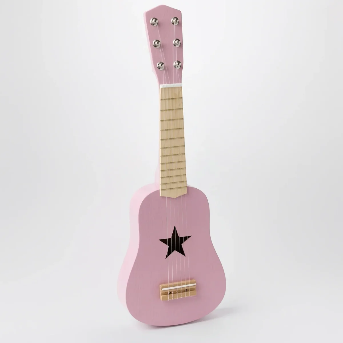 Chitarra giocattolo in legno rosa chiaro - Image 2