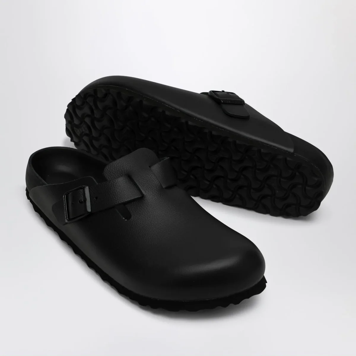 Ciabatta Boston nera in pelle liscia - Image 6