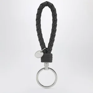 Portachiavi grigio in Intrecciato