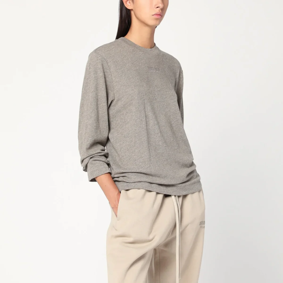 Maglia grigia in misto cotone - Image 2