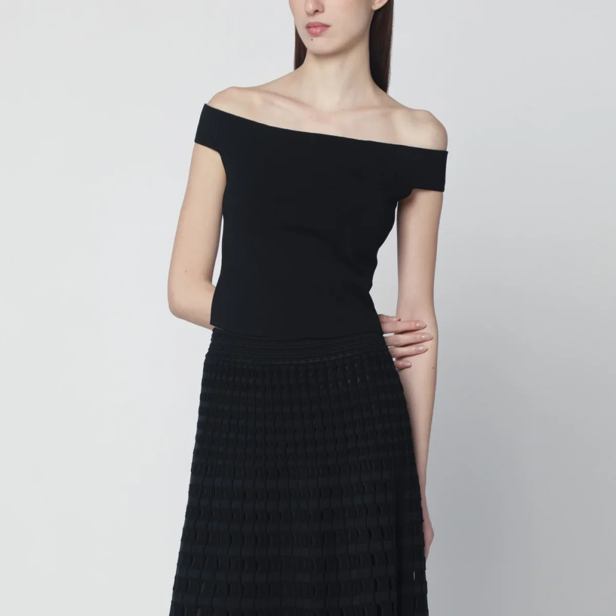 Top nero in misto rayon – Image 2