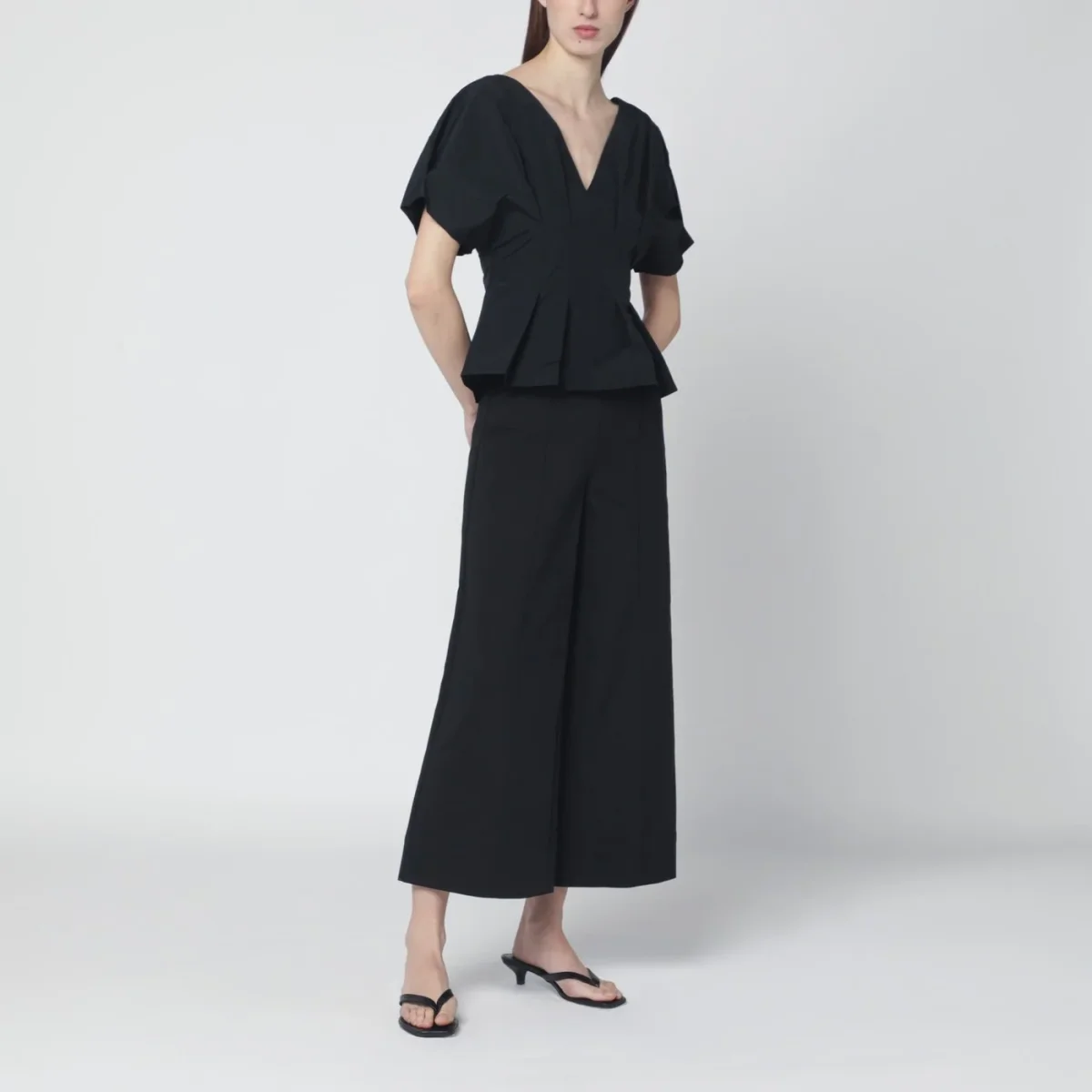 Top Rozen nero in faille di cotone – Image 3