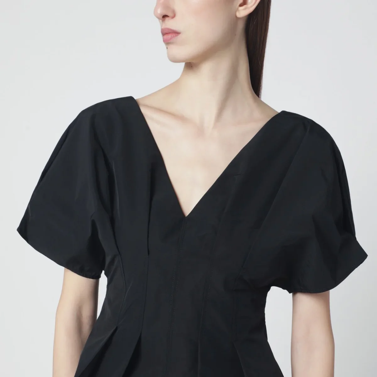 Top Rozen nero in faille di cotone – Image 5