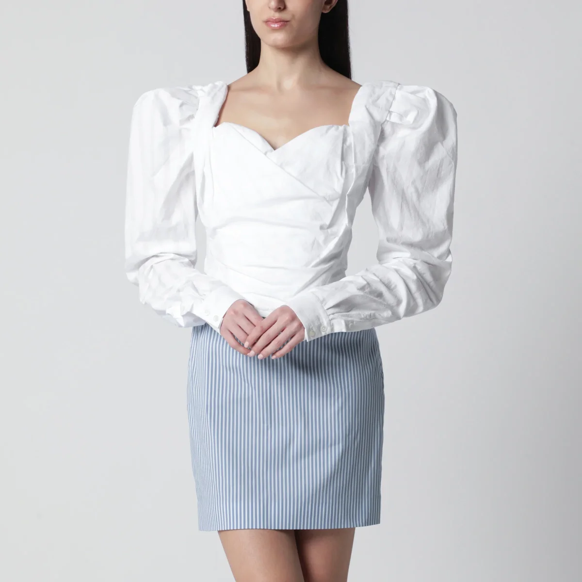 Top corsetto Sunday in cotone bianco