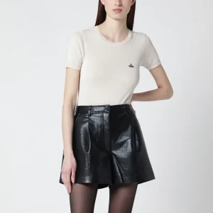 Top Bea color crema in cotone