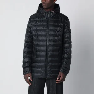 Piumino corto Najan con cappuccio nero