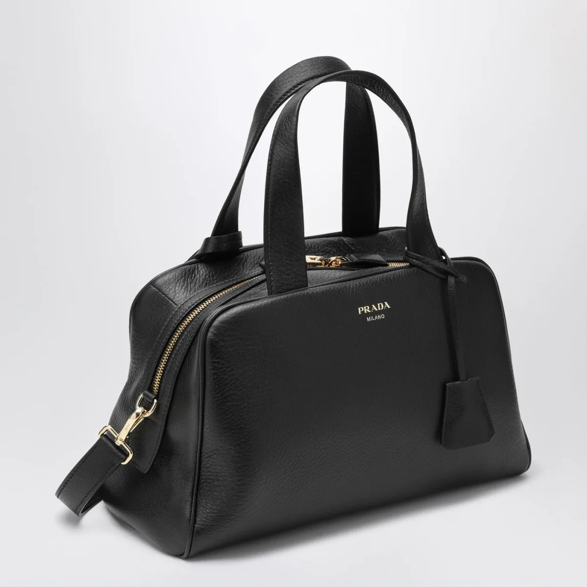 Bauletto large nero in pelle – Image 4