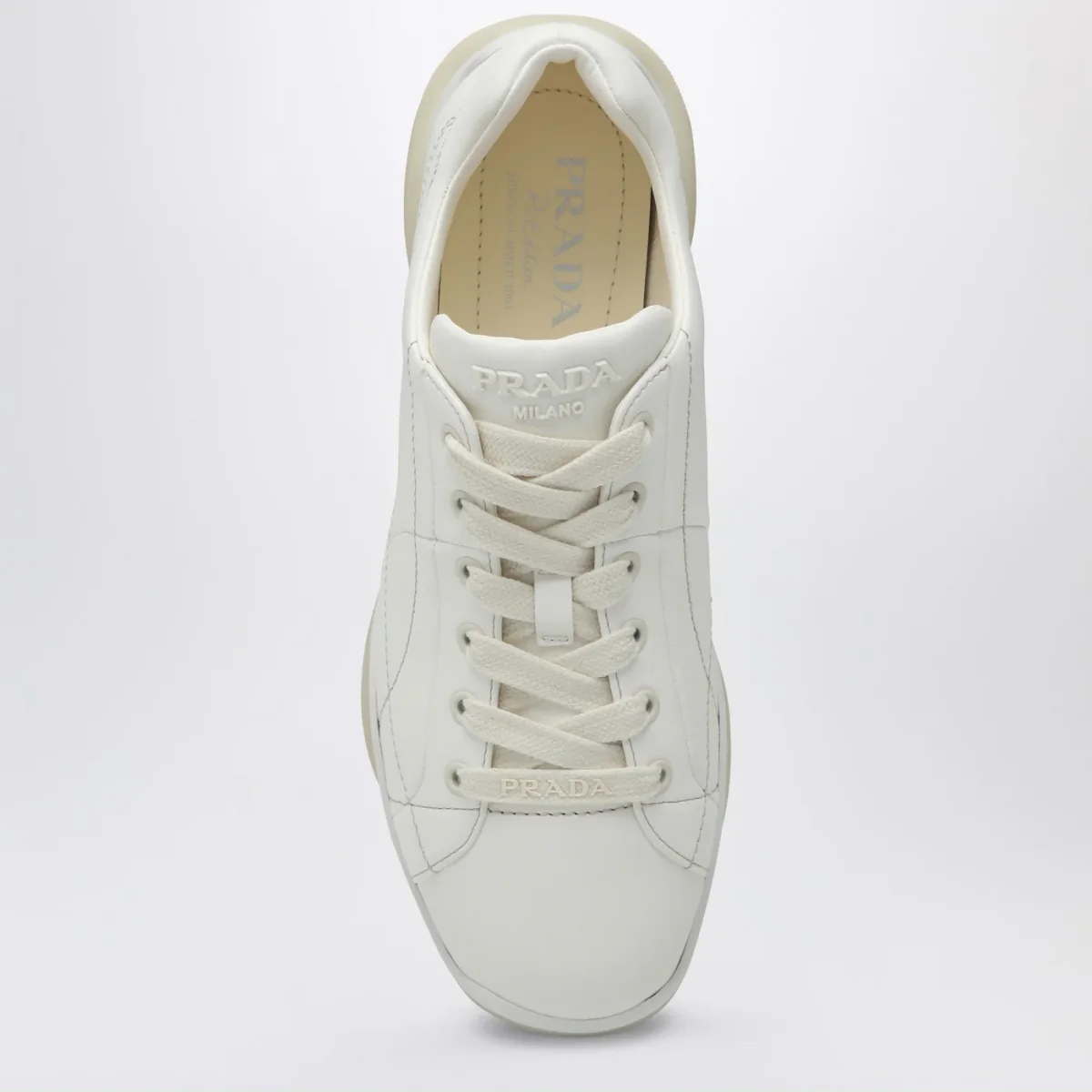 Sneakers avorio in nappa – Image 4