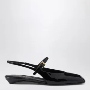 Ballerina slingback in vernice nera