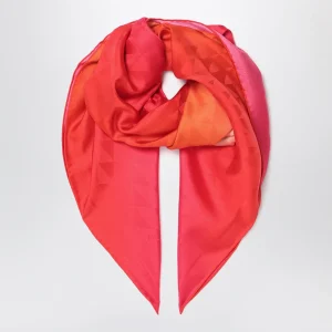Foulard fucsia stampato in twill