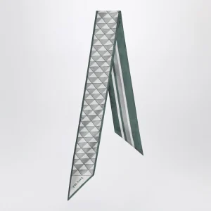 Nastro color smeraldo stampato in seta