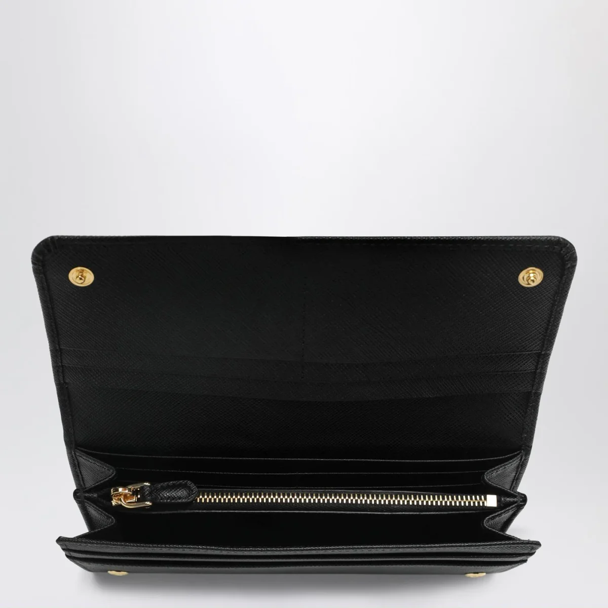 Portafoglio grande nero in Saffiano - Image 4