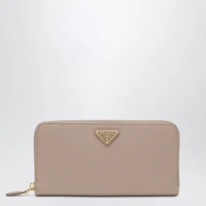 Portafoglio zip around cipria e oro