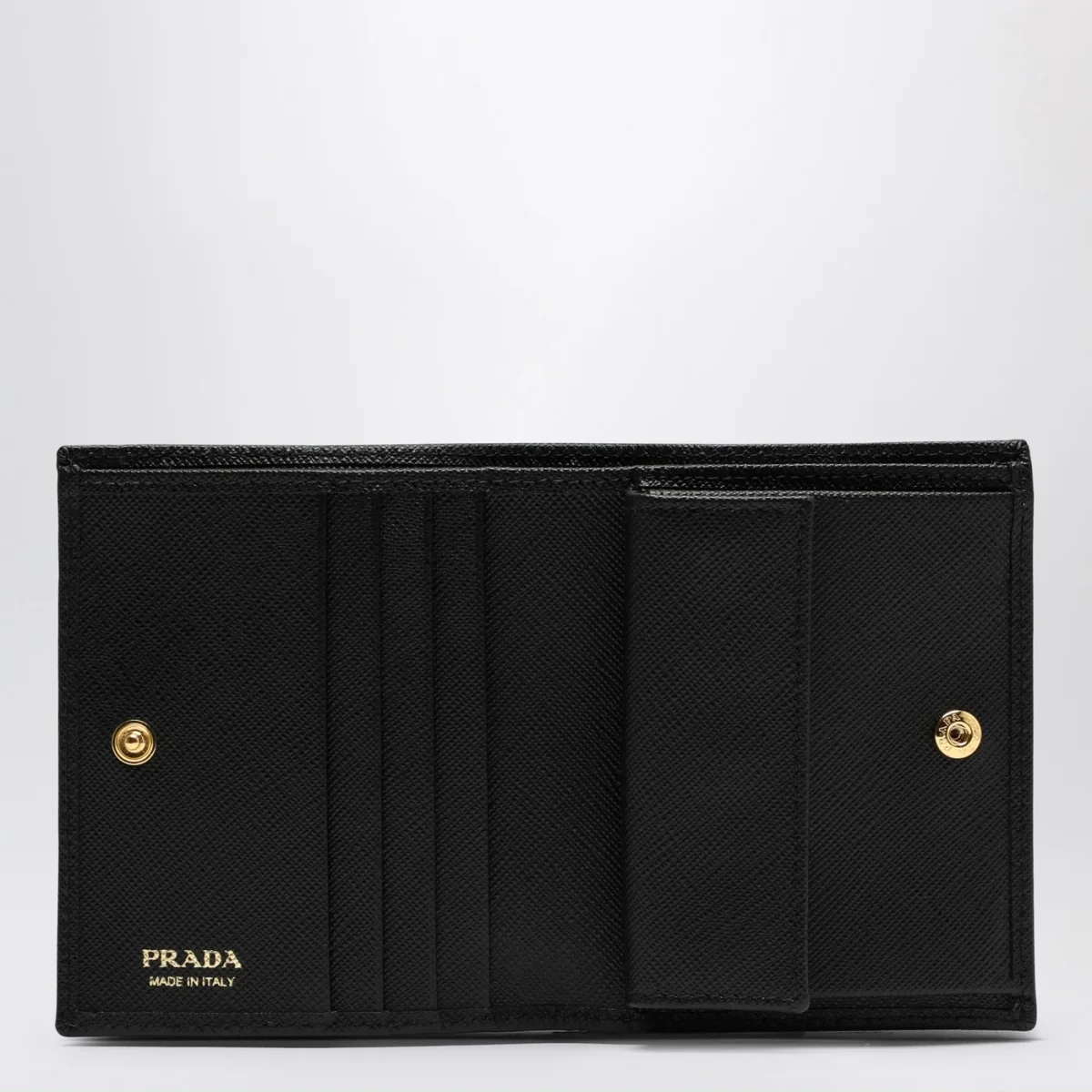 Portafoglio piccolo nero in Saffiano - Image 3