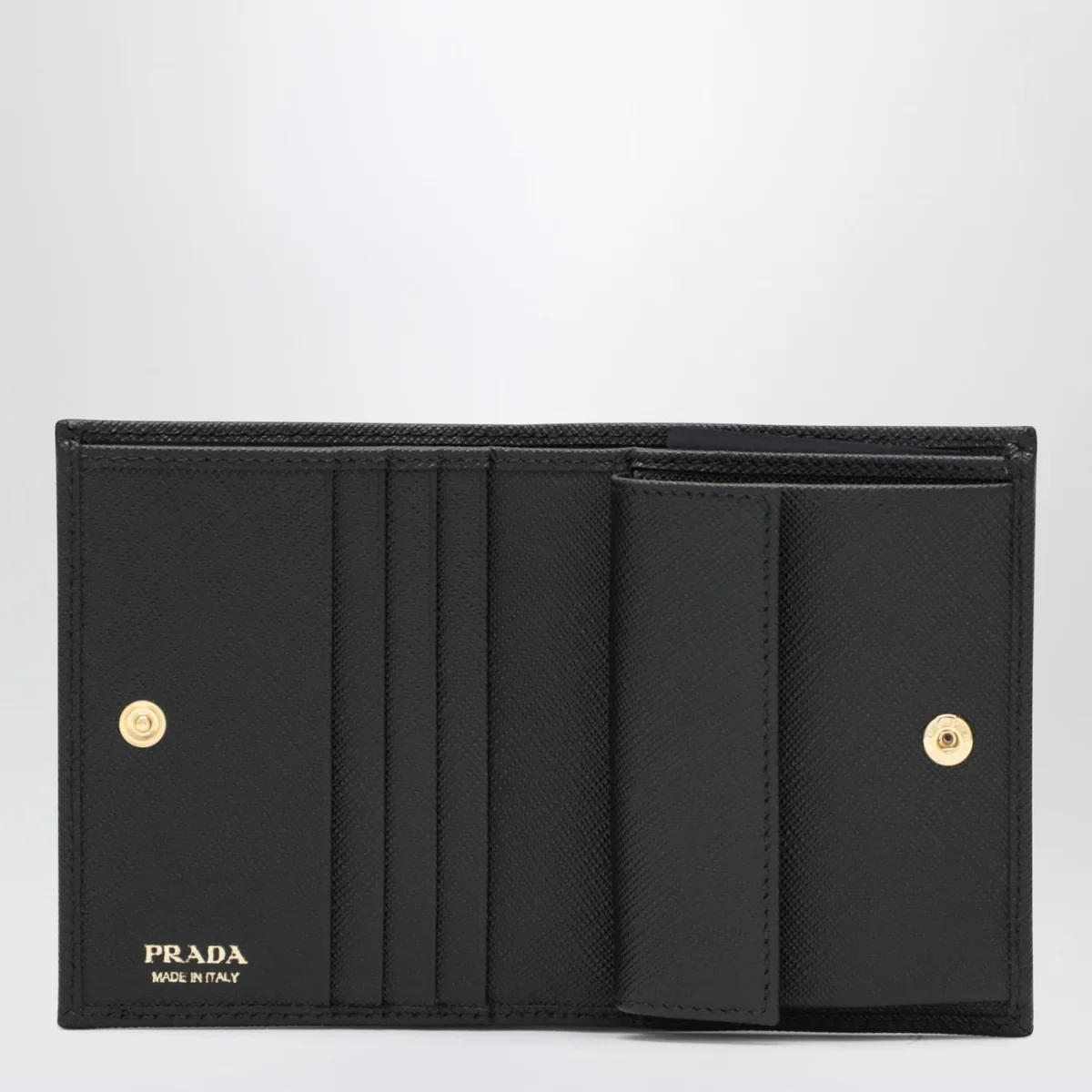 Portafoglio piccolo nero in Saffiano - Image 4