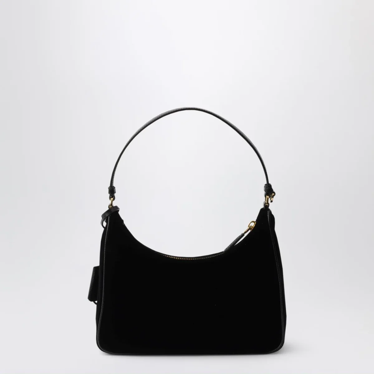 Mini borsa Prada Re-Edition 2005 in velluto e Saffiano nera – Image 4