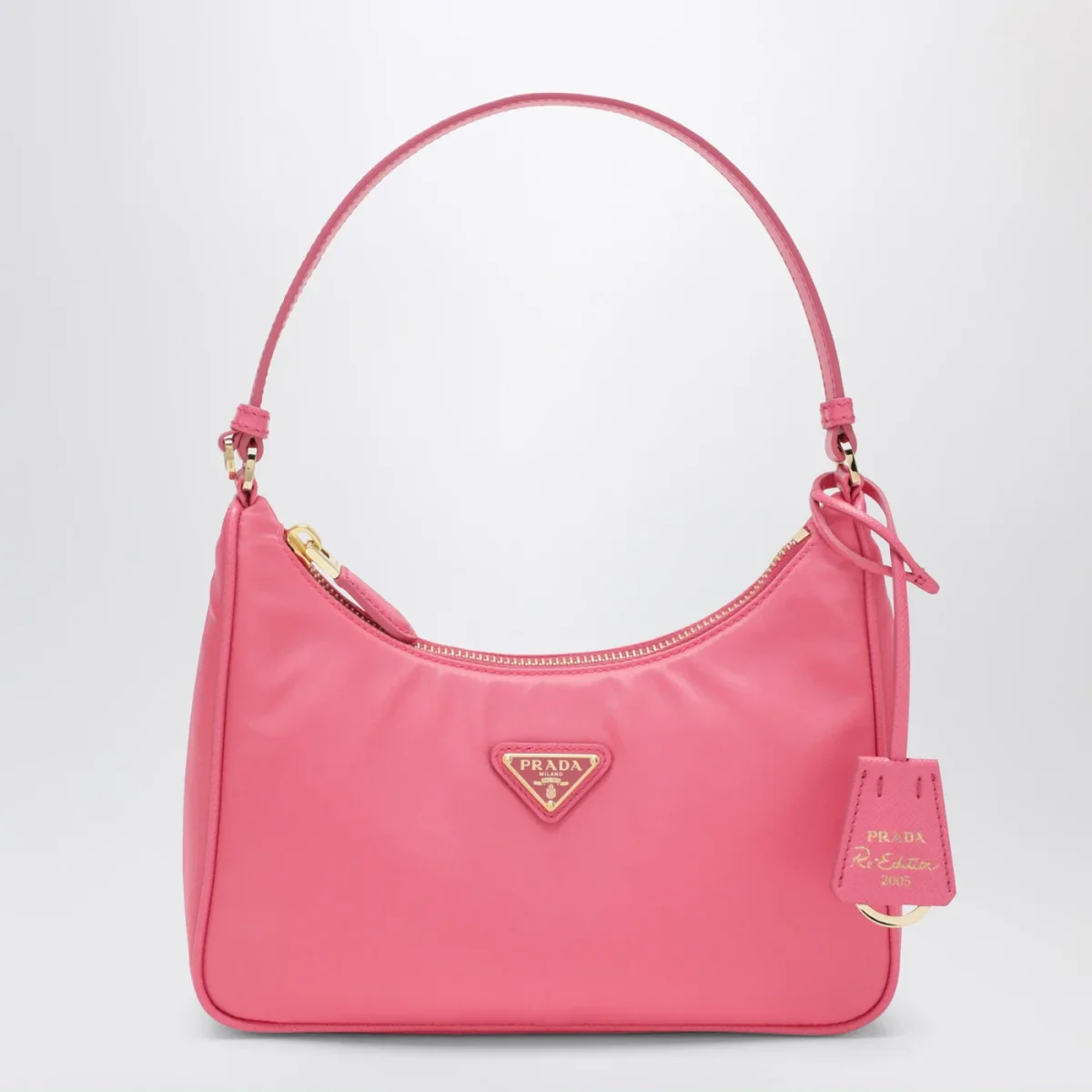 Mini borsa Re-Edition 2005 in Re-Nylon e Saffiano rosa – Image 2