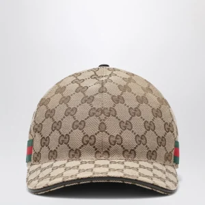 Cappello da baseball beige con motivo GG