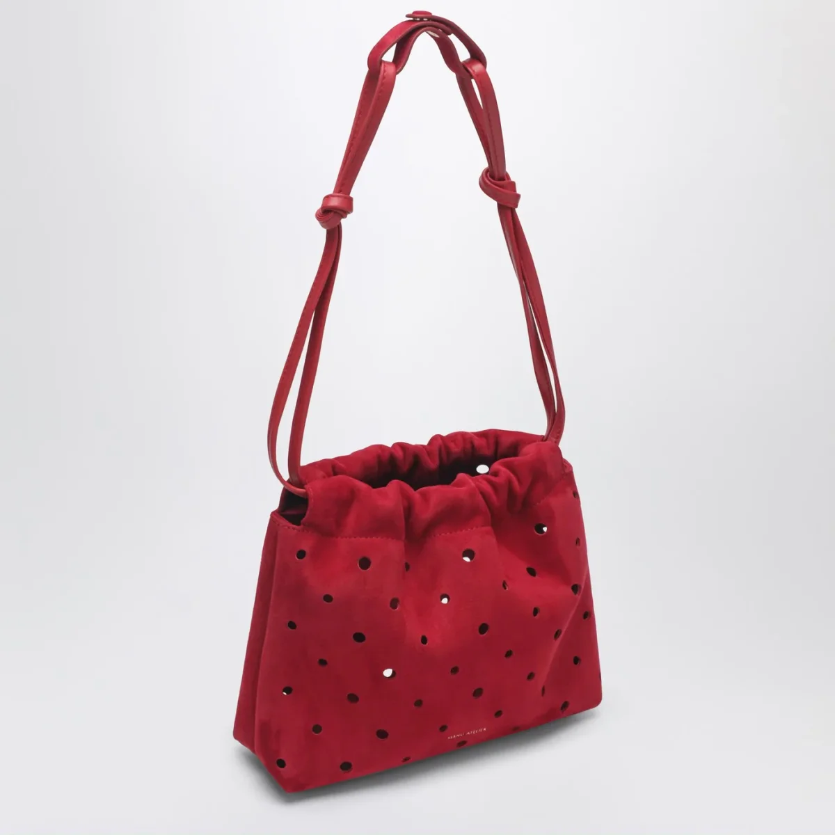 Romy Pouch in pelle scamosciata rossa traforata - Image 4