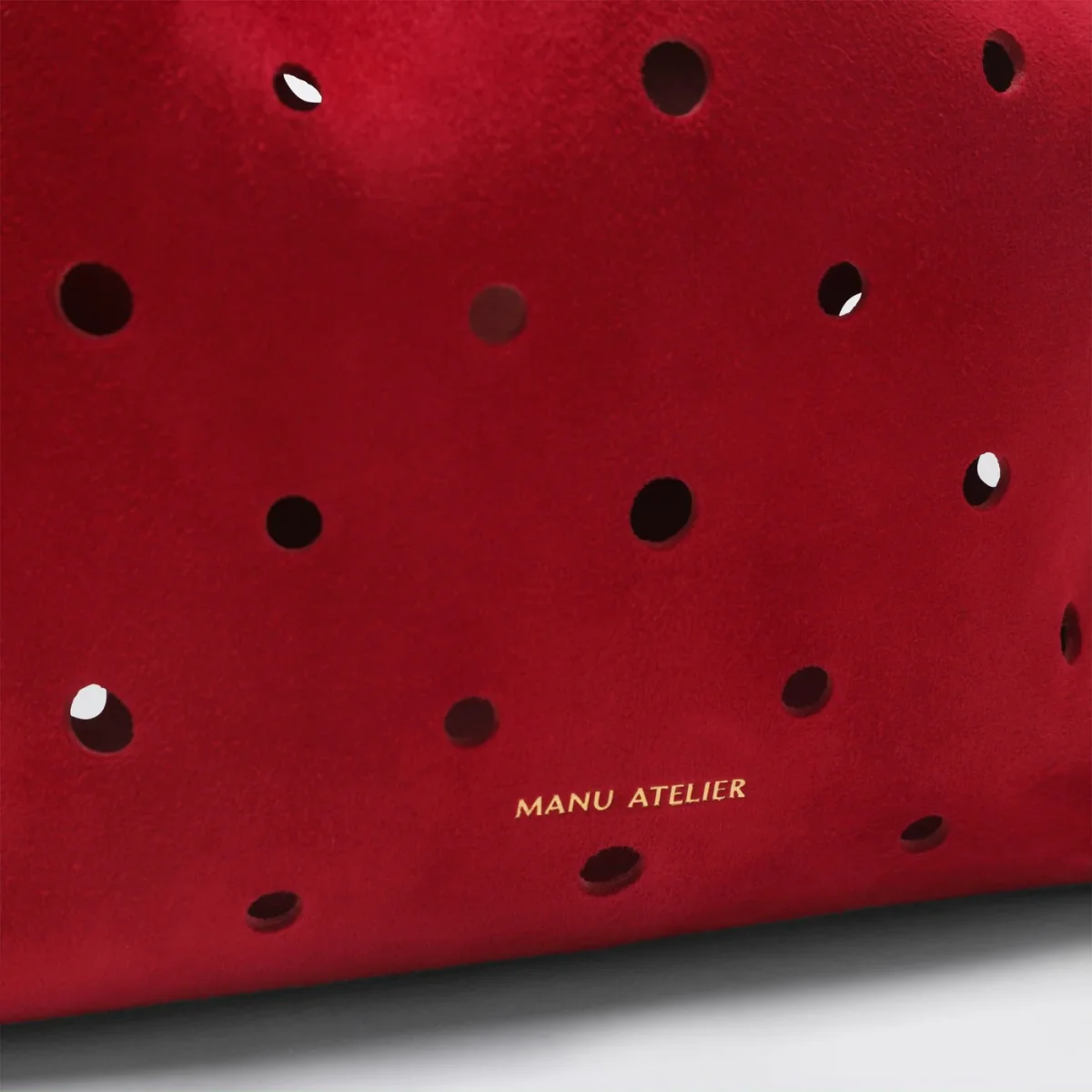 Romy Pouch in pelle scamosciata rossa traforata - Image 7