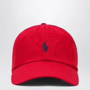 Cappello da baseball rosso con logo