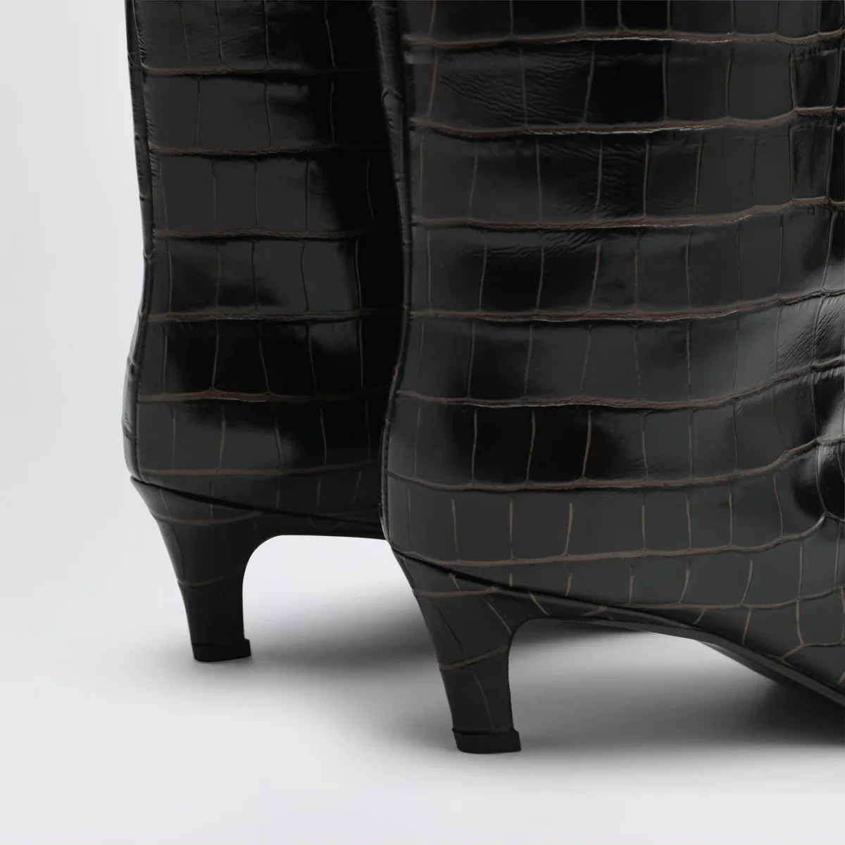 Stivale marrone in pelle stampa coccodrillo – Image 6