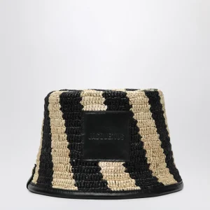 Cappello Le Bob Soli bucket in raffia a righe