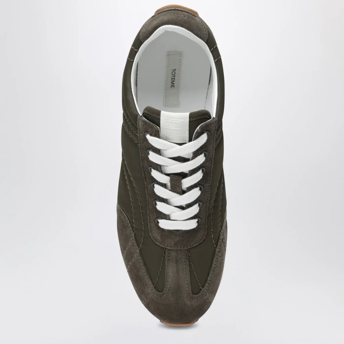 Sneaker verde oliva in suede e tessuto – Image 4