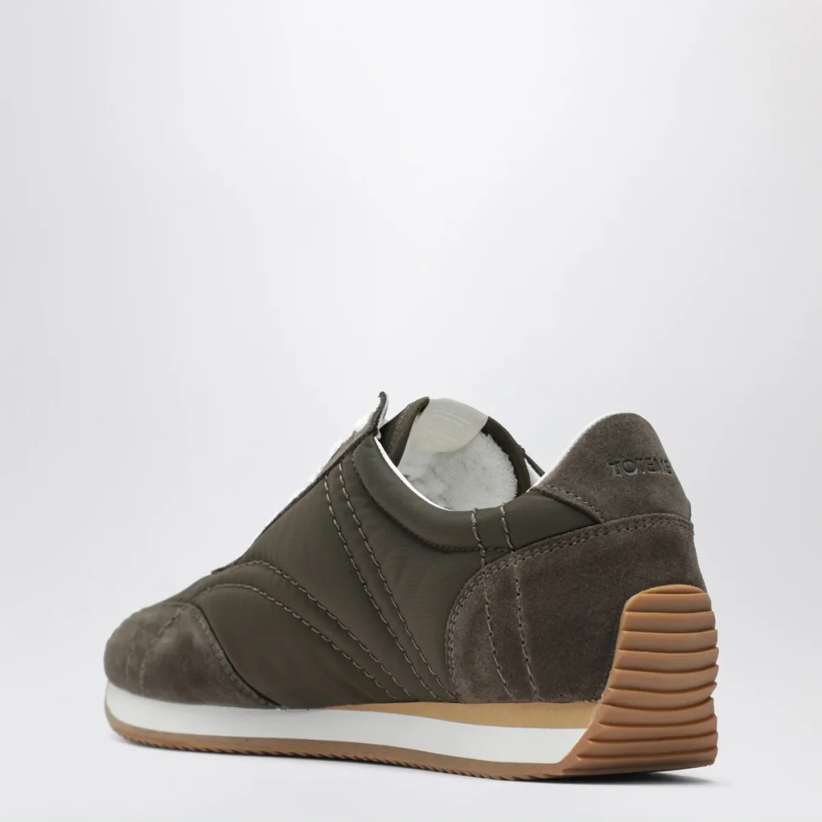 Sneaker verde oliva in suede e tessuto – Image 5