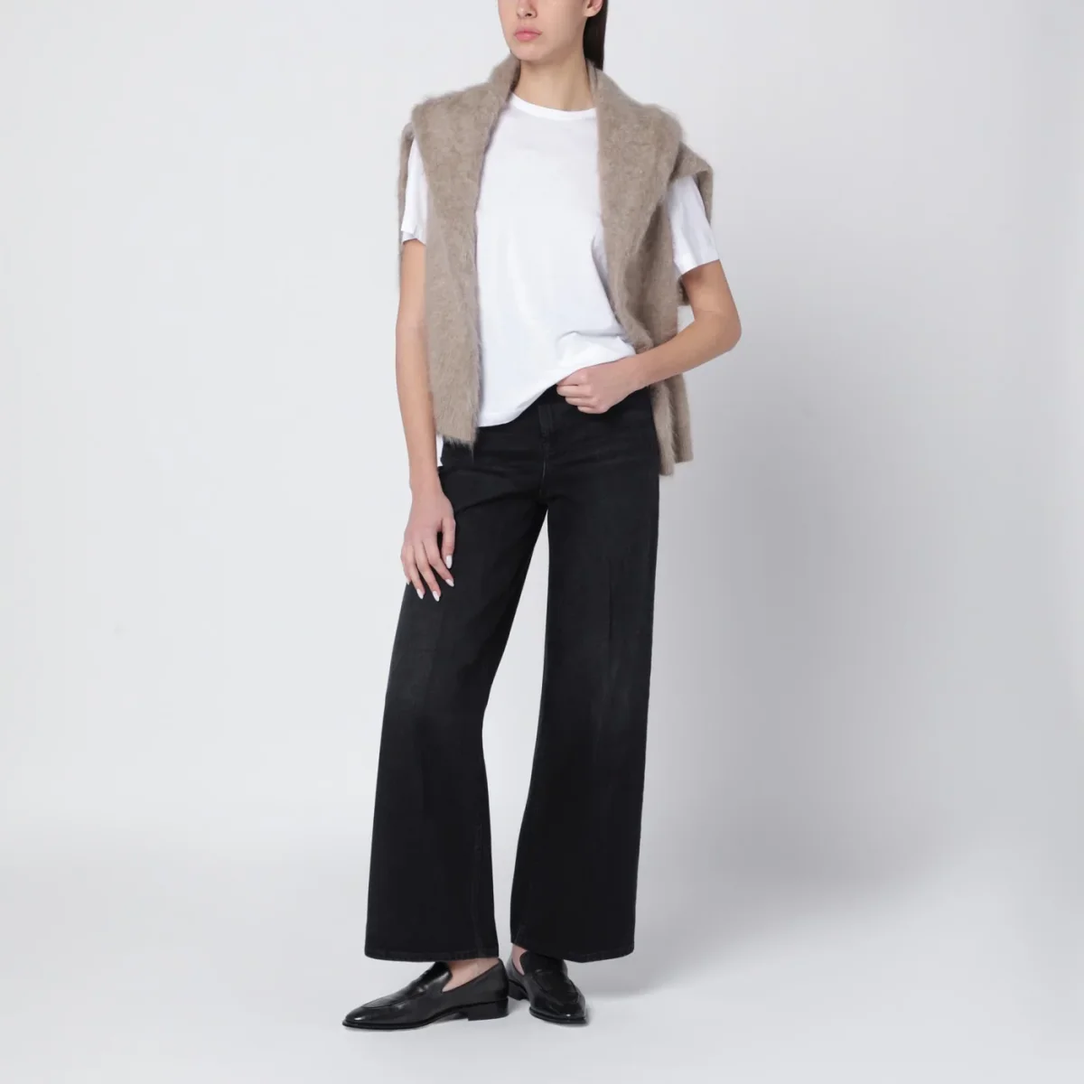 Jeans nero effetto sbiadito in cotone organico - Image 3