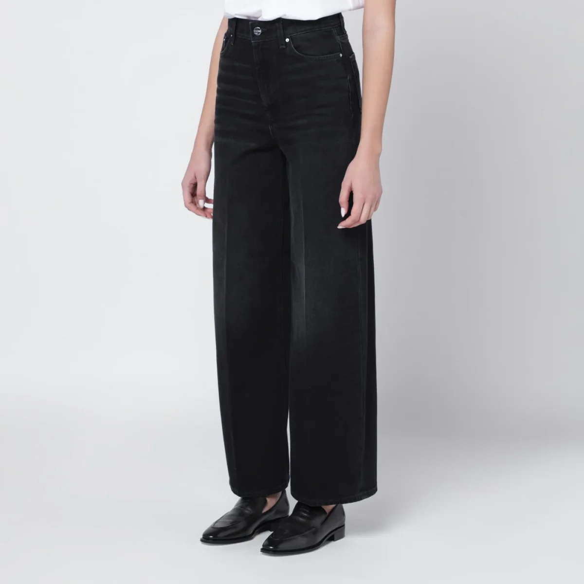 Jeans nero effetto sbiadito in cotone organico - Image 4