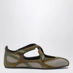 Ballerina flat Floor 01 verde militare