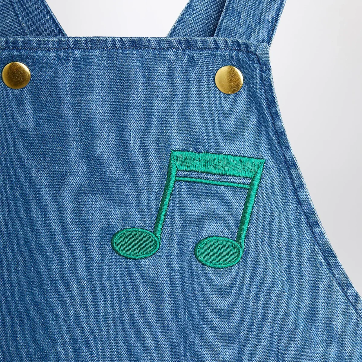 Salopette azzurra in denim con note musicali - Image 4