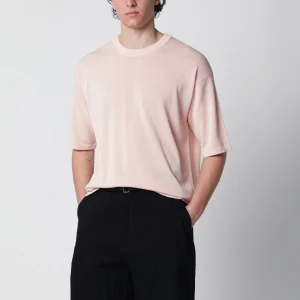 T-shirt rosa in maglia di cotone