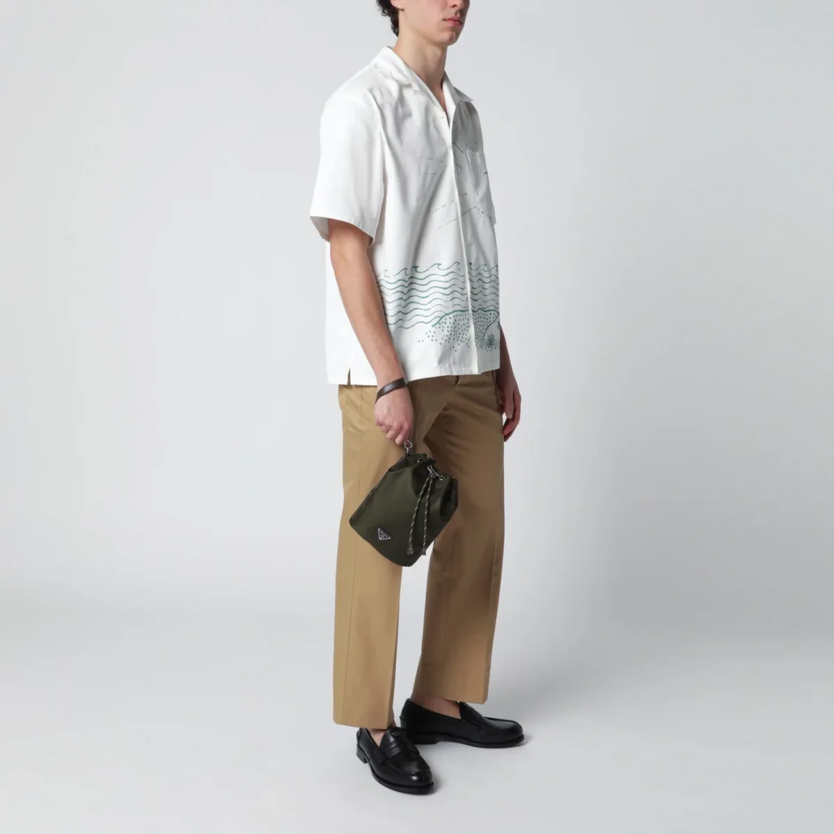 Pouch Speedrock in Re-Nylon e pelle verde mimetico - Image 3