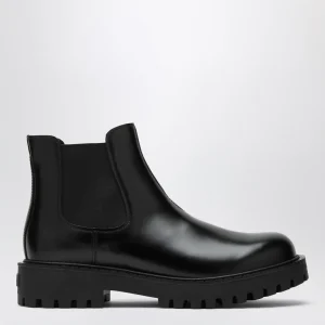 Stivaletto nero in pelle