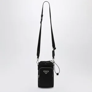 Portacellulare in Re-Nylon nero con tracolla