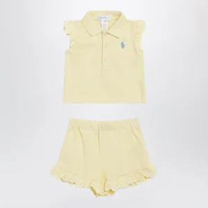 Completo due pezzi giallo chiaro in cotone