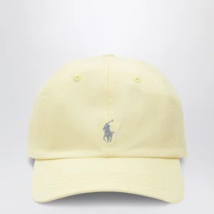 Cappello da baseball giallo chiaro in cotone