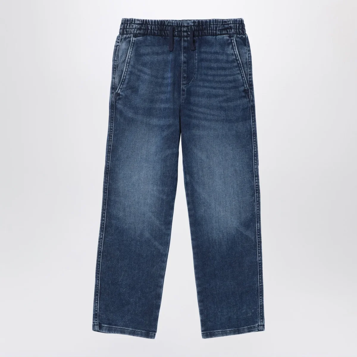 Jeans blu slavato in denim – Image 2