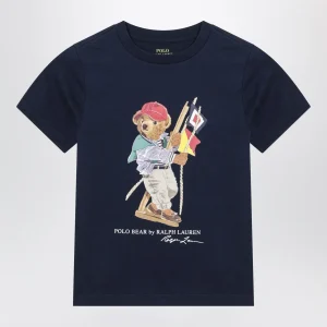 T-shirt Polo Bear blu navy in cotone