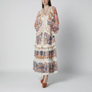 Abito bianco Sea Garden con balze