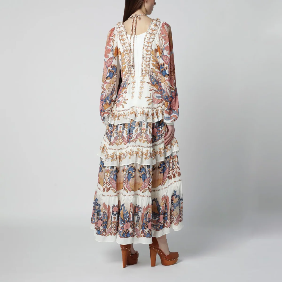 Abito bianco Sea Garden con balze - Image 4