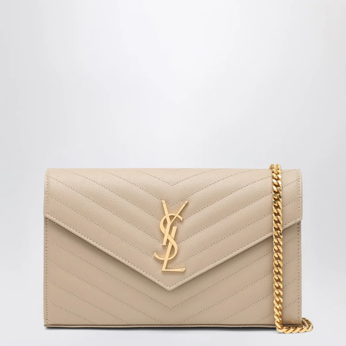 Pochette con catena Cassandre beige – Image 2