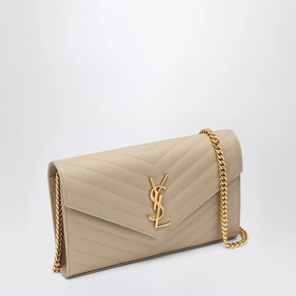 Pochette con catena Cassandre beige – Image 4