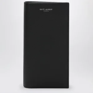 Portafoglio Continental nero in pelle martellata