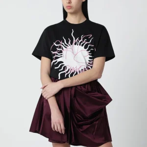 T-shirt nera con stampa logo