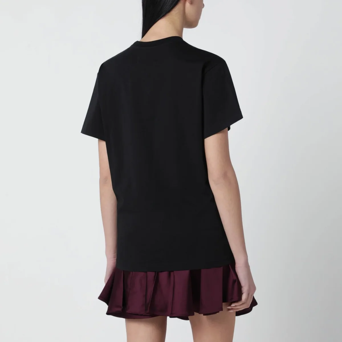 T-shirt nera con stampa logo – Image 4