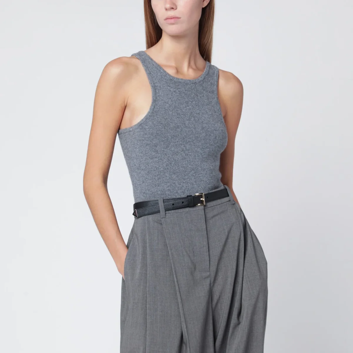 Top Luna grigio in lana e cashmere – Image 2